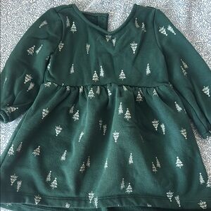 Toddler Green Tree Print Dress